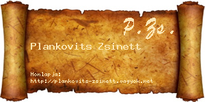 Plankovits Zsinett névjegykártya